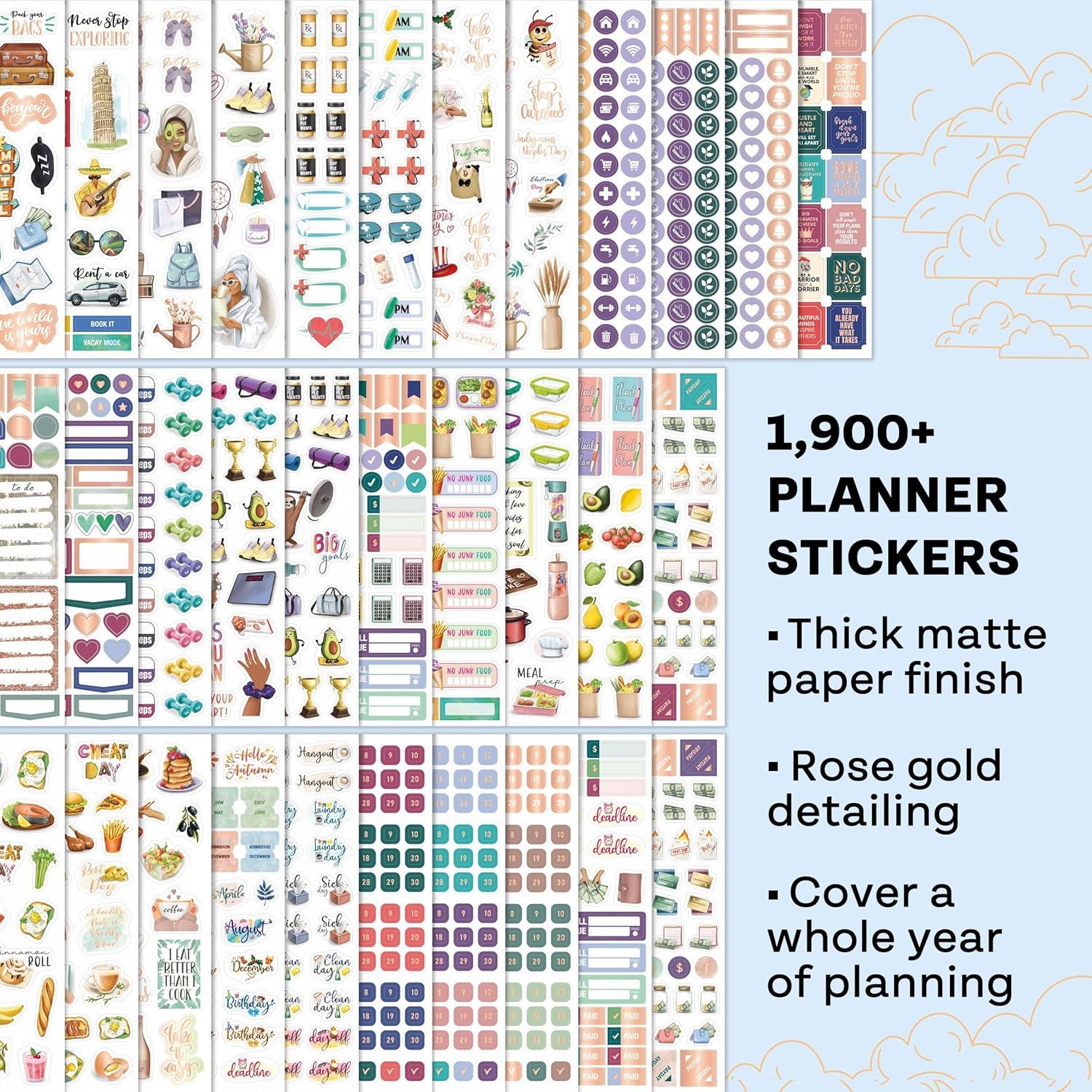 image:imageLegend Mega Sticker Pack 1900 Small Stickers for Planner Journal amp Calendar Aesthetic Inspirational Seasonal Dates Months Holidays Wellness amp Budget Stickers Planner Accessories
