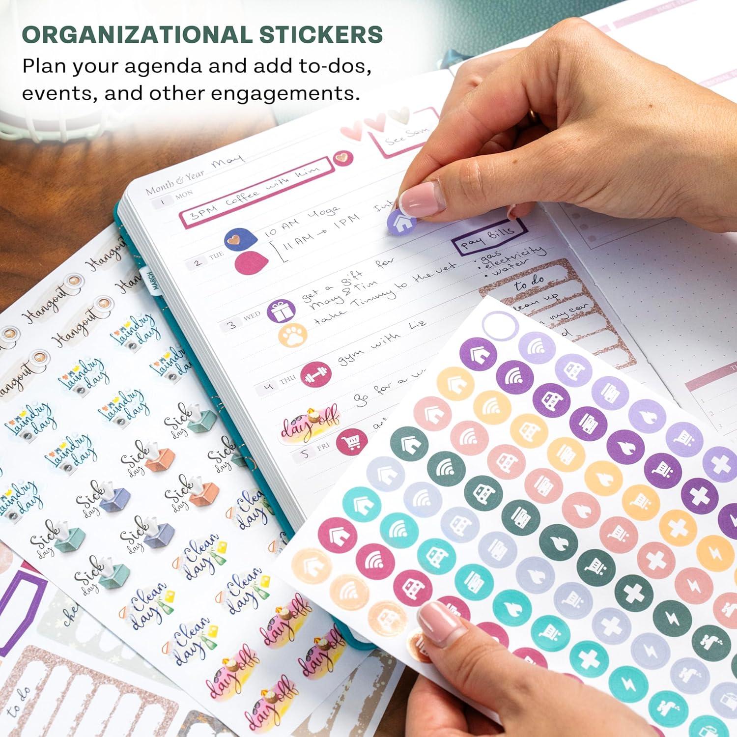 image:imageLegend Mega Sticker Pack 1900 Small Stickers for Planner Journal amp Calendar Aesthetic Inspirational Seasonal Dates Months Holidays Wellness amp Budget Stickers Planner Accessories