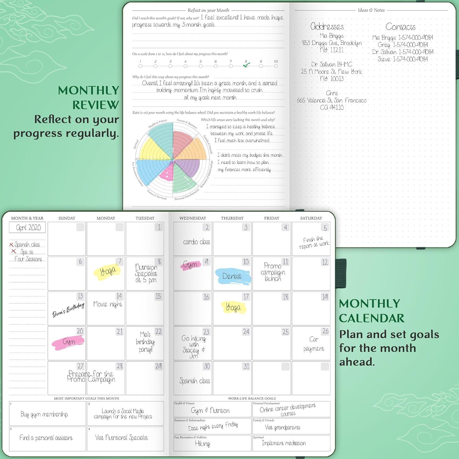 image:imageLegend Planner Hourly Schedule Edition Deluxe Weekly amp Daily Organizer with Time Slots Time Management Appointment Book Journal for Work amp Personal Life Undated A5 Hardcover Dark Green DebossedDark Green Debossed