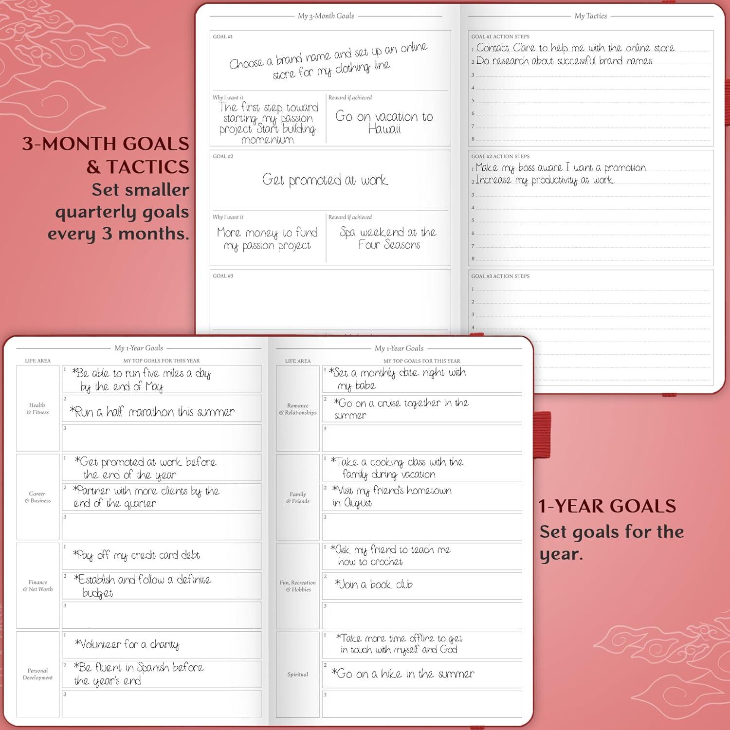 image:imageLegend Planner Hourly Schedule Edition Deluxe Weekly amp Daily Organizer with Time Slots Time Management Appointment Book Journal for Work amp Personal Life Undated A5 Hardcover Dark Green DebossedWine Red Gold Foil