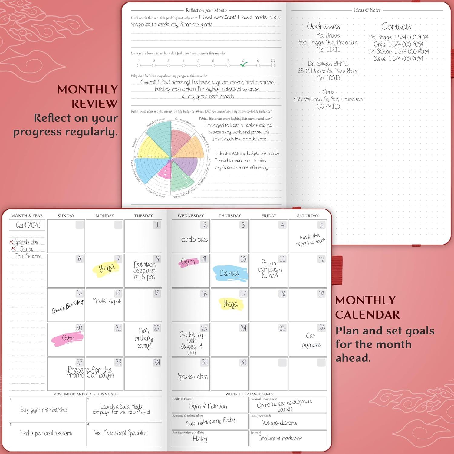 image:imageLegend Planner Hourly Schedule Edition Deluxe Weekly amp Daily Organizer with Time Slots Time Management Appointment Book Journal for Work amp Personal Life Undated A5 Hardcover Dark Green DebossedWine Red Gold Foil