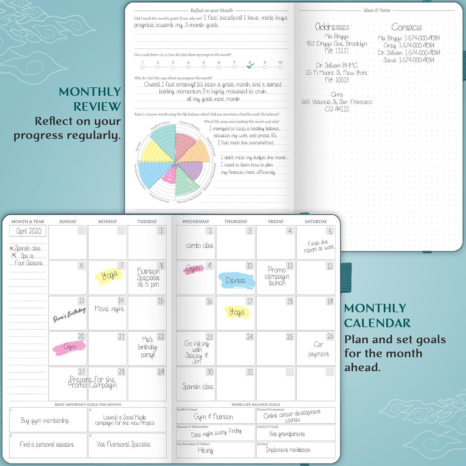 image:imageLegend Planner Hourly Schedule Edition Deluxe Weekly amp Daily Organizer with Time Slots Time Management Appointment Book Journal for Work amp Personal Life Undated A5 Hardcover Dark Green DebossedDark Teal Gold Foil