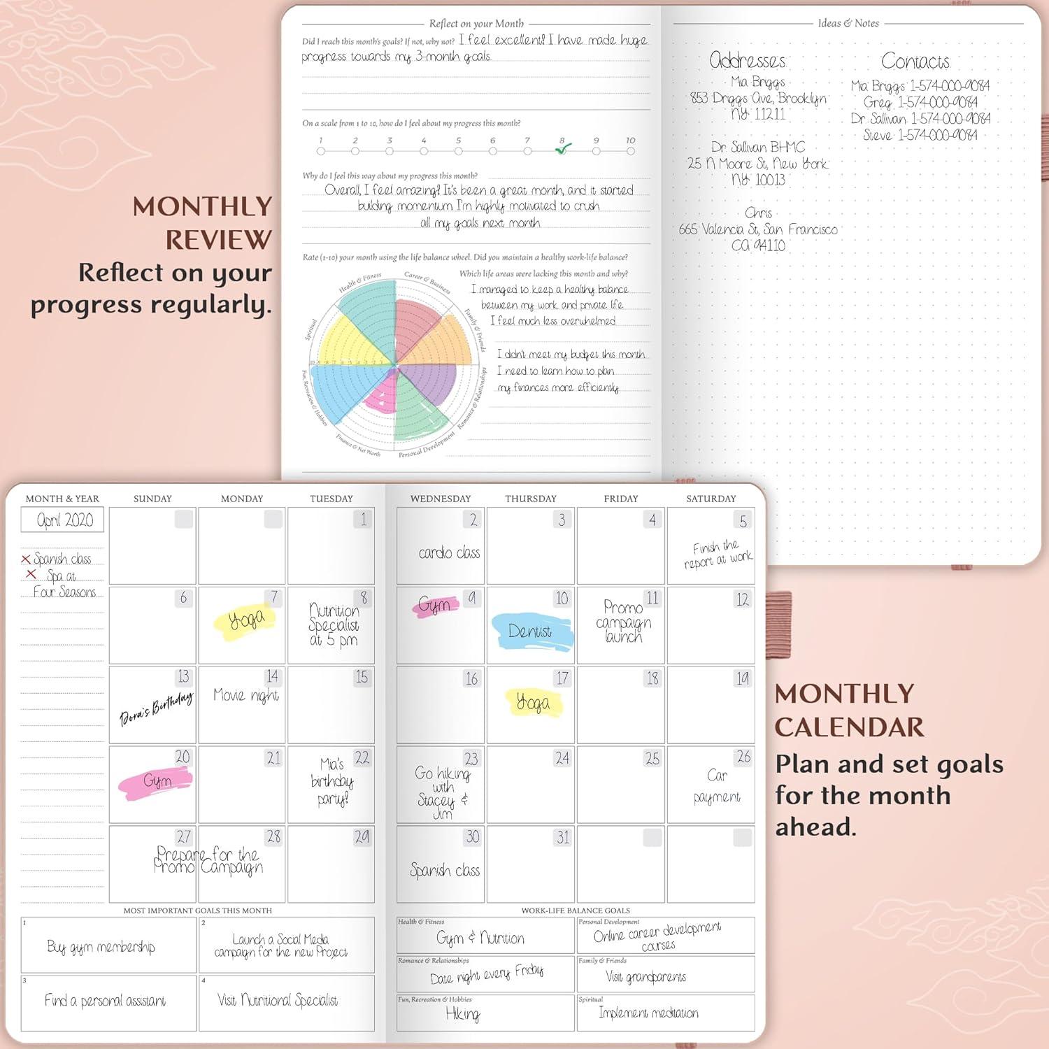 image:imageLegend Planner Hourly Schedule Edition Deluxe Weekly amp Daily Organizer with Time Slots Time Management Appointment Book Journal for Work amp Personal Life Undated A5 Hardcover Dark Green DebossedRose Gold Gold Foil