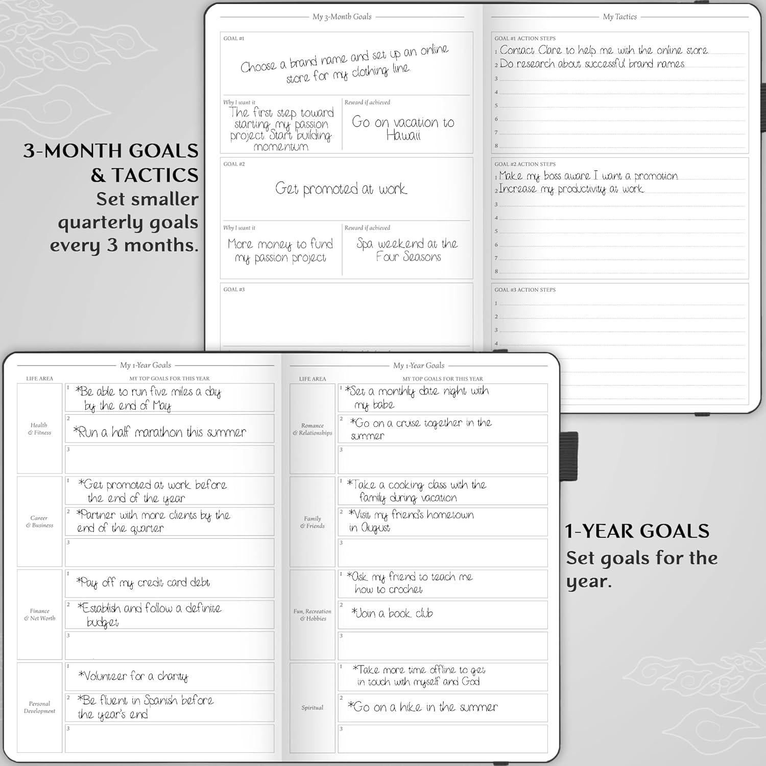 image:imageLegend Planner Hourly Schedule Edition Deluxe Weekly amp Daily Organizer with Time Slots Time Management Appointment Book Journal for Work amp Personal Life Undated A5 Hardcover Dark Green DebossedBlack