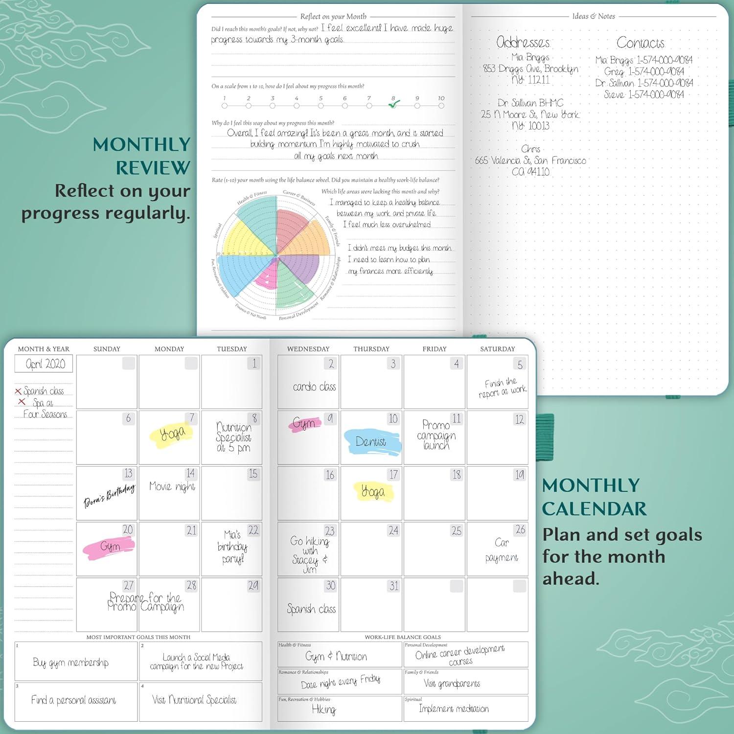 image:imageLegend Planner Hourly Schedule Edition Deluxe Weekly amp Daily Organizer with Time Slots Time Management Appointment Book Journal for Work amp Personal Life Undated A5 Hardcover Dark Green DebossedViridian Green Gold Foil