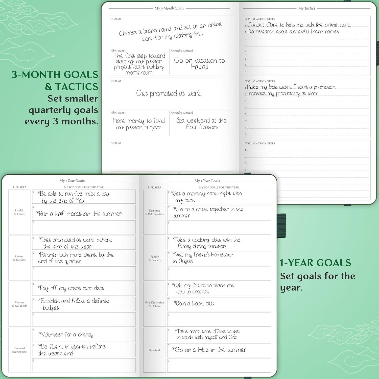 image:imageLegend Planner Hourly Schedule Edition Deluxe Weekly amp Daily Organizer with Time Slots Time Management Appointment Book Journal for Work amp Personal Life Undated A5 Hardcover Dark Green DebossedDark Green Debossed