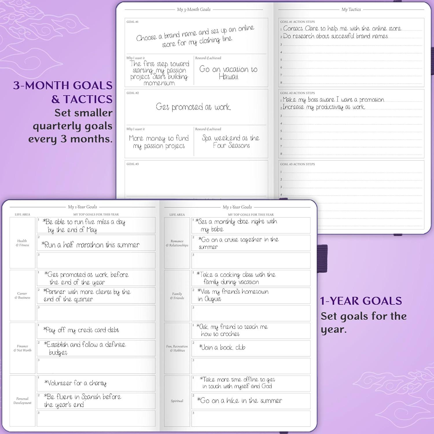 image:imageLegend Planner Hourly Schedule Edition Deluxe Weekly amp Daily Organizer with Time Slots Time Management Appointment Book Journal for Work amp Personal Life Undated A5 Hardcover Dark Green DebossedPurple