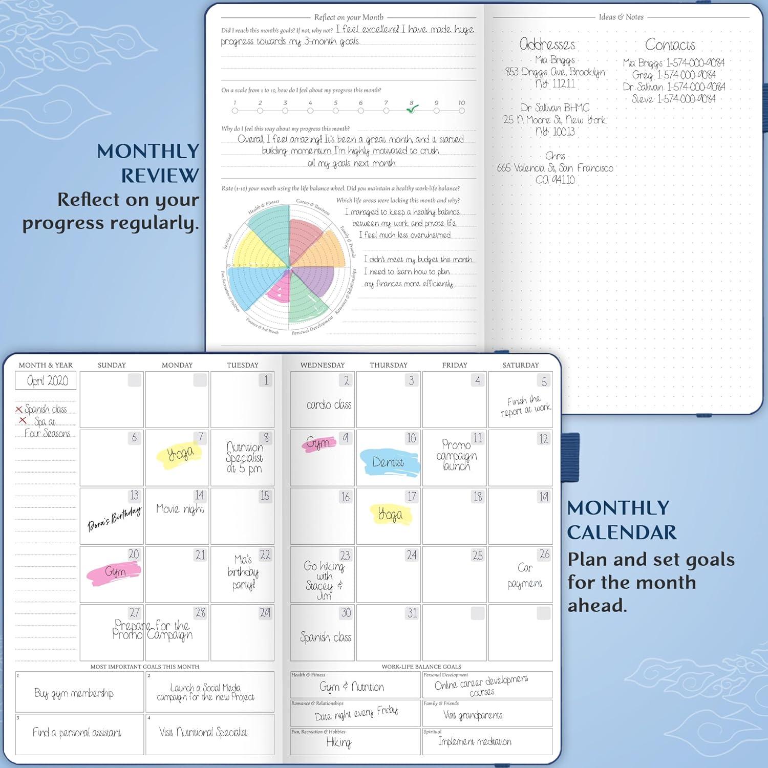 image:imageLegend Planner Hourly Schedule Edition Deluxe Weekly amp Daily Organizer with Time Slots Time Management Appointment Book Journal for Work amp Personal Life Undated A5 Hardcover Dark Green DebossedMystic Blue Debossed