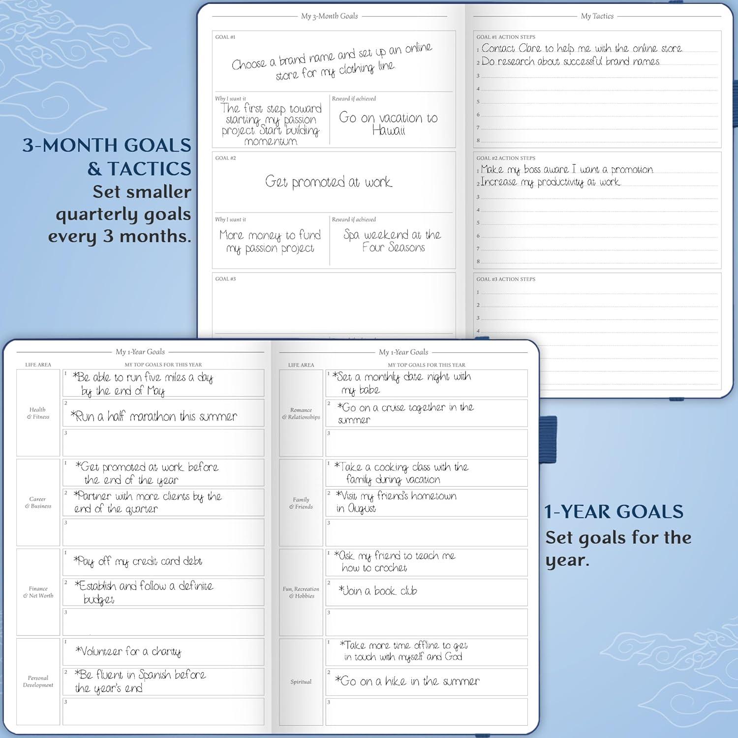 image:imageLegend Planner Hourly Schedule Edition Deluxe Weekly amp Daily Organizer with Time Slots Time Management Appointment Book Journal for Work amp Personal Life Undated A5 Hardcover Dark Green DebossedMystic Blue Debossed