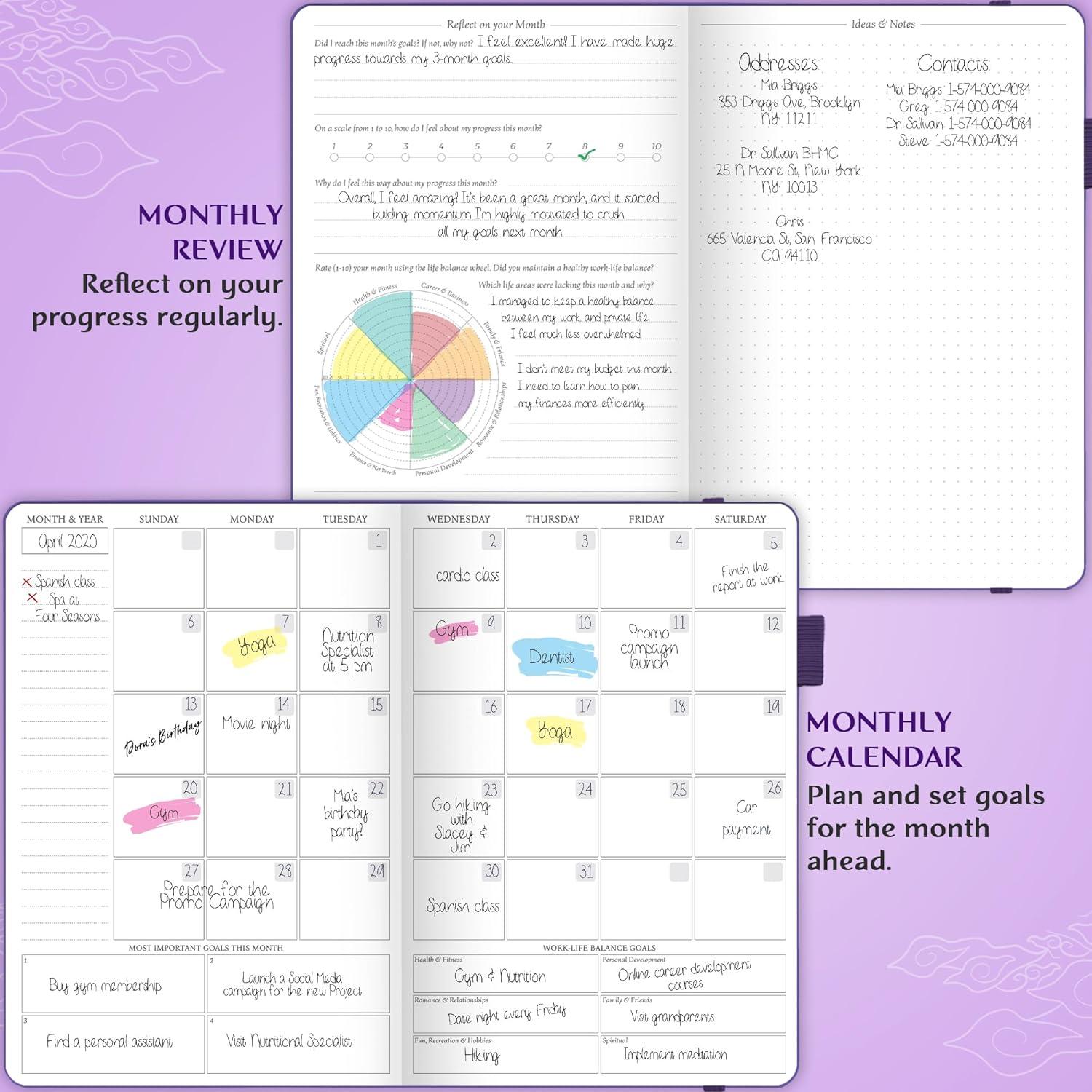 image:imageLegend Planner Hourly Schedule Edition Deluxe Weekly amp Daily Organizer with Time Slots Time Management Appointment Book Journal for Work amp Personal Life Undated A5 Hardcover Dark Green DebossedPurple