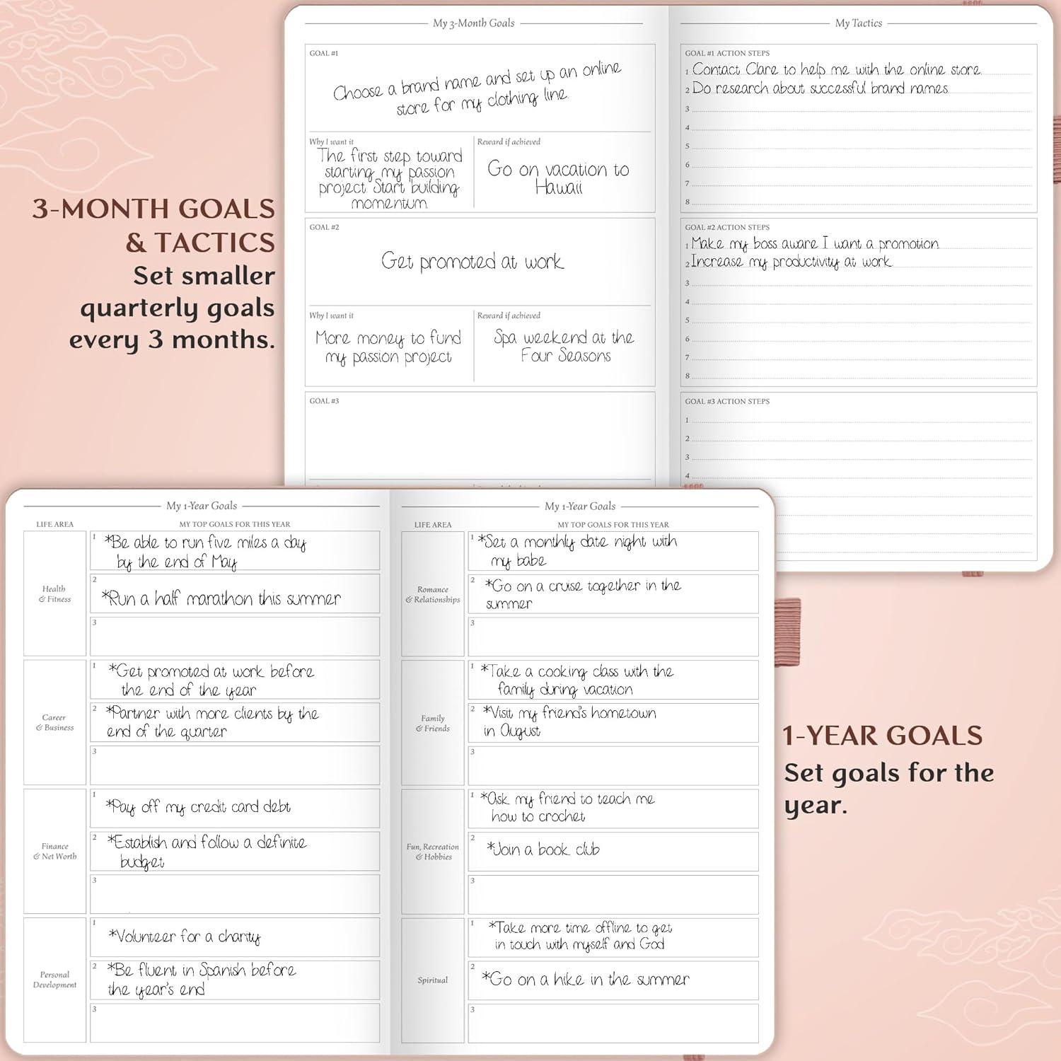 image:imageLegend Planner Hourly Schedule Edition Deluxe Weekly amp Daily Organizer with Time Slots Time Management Appointment Book Journal for Work amp Personal Life Undated A5 Hardcover Dark Green DebossedRose Gold Gold Foil