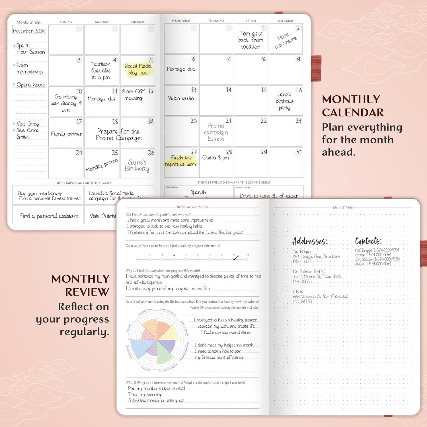 image:imageLegend Planner PRO Deluxe Weekly amp Monthly Life Planner to Increase Productivity and Hit Your Goals Time Management Organizer Notebook Undated 7 x 10 Hardcover Stickers Amber YellowRose Gold Gold Foil