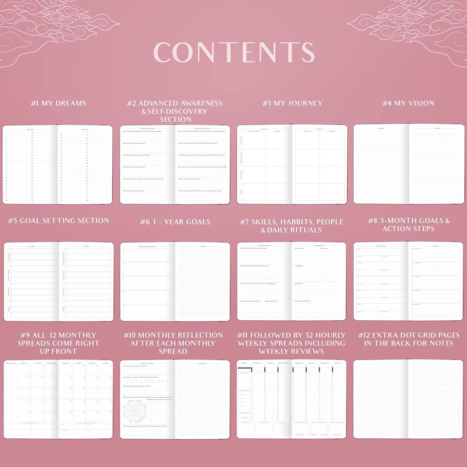 image:imageLegend Planner PRO Hourly Schedule Weekly amp Daily Organizer with Time Slots Appointment Book Journal for Work amp Personal A4 White GoldHot Pink Gold Foil