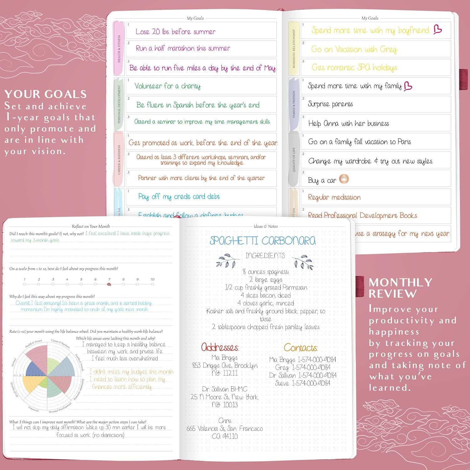 image:imageLegend Planner PRO Hourly Schedule Weekly amp Daily Organizer with Time Slots Appointment Book Journal for Work amp Personal A4 White GoldHot Pink Gold Foil