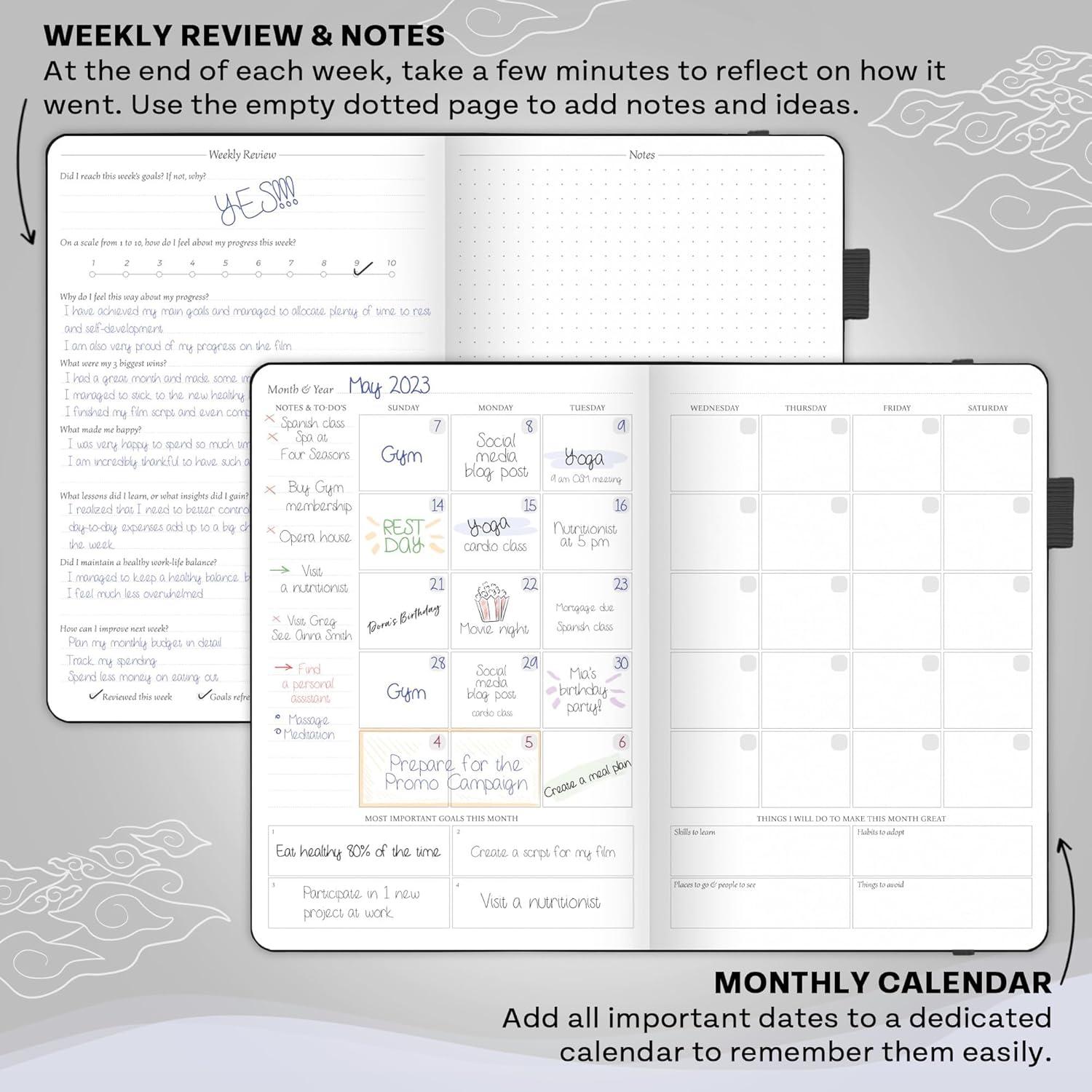 image:imageLegend Planner for Productivity Undated 6Month Daily Planner ToDo List Time Management Tool to Increase Focus amp Achieve Goals Black