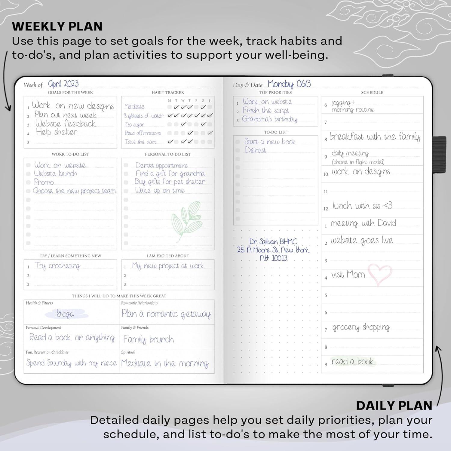 image:imageLegend Planner for Productivity Undated 6Month Daily Planner ToDo List Time Management Tool to Increase Focus amp Achieve Goals Black