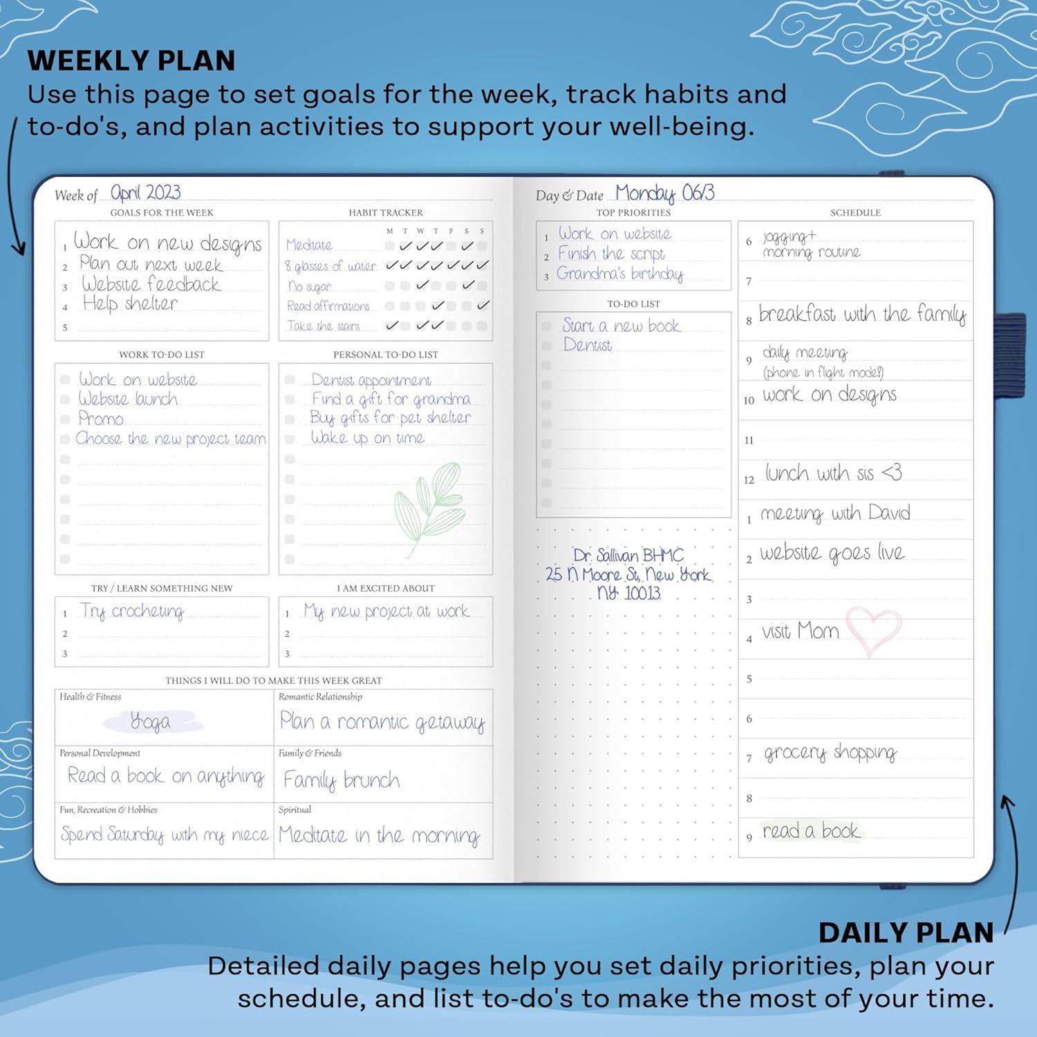 image:imageLegend Planner for Productivity Undated 6Month Daily Planner ToDo List Time Management Tool to Increase Focus amp Achieve Goals Mystic Blue