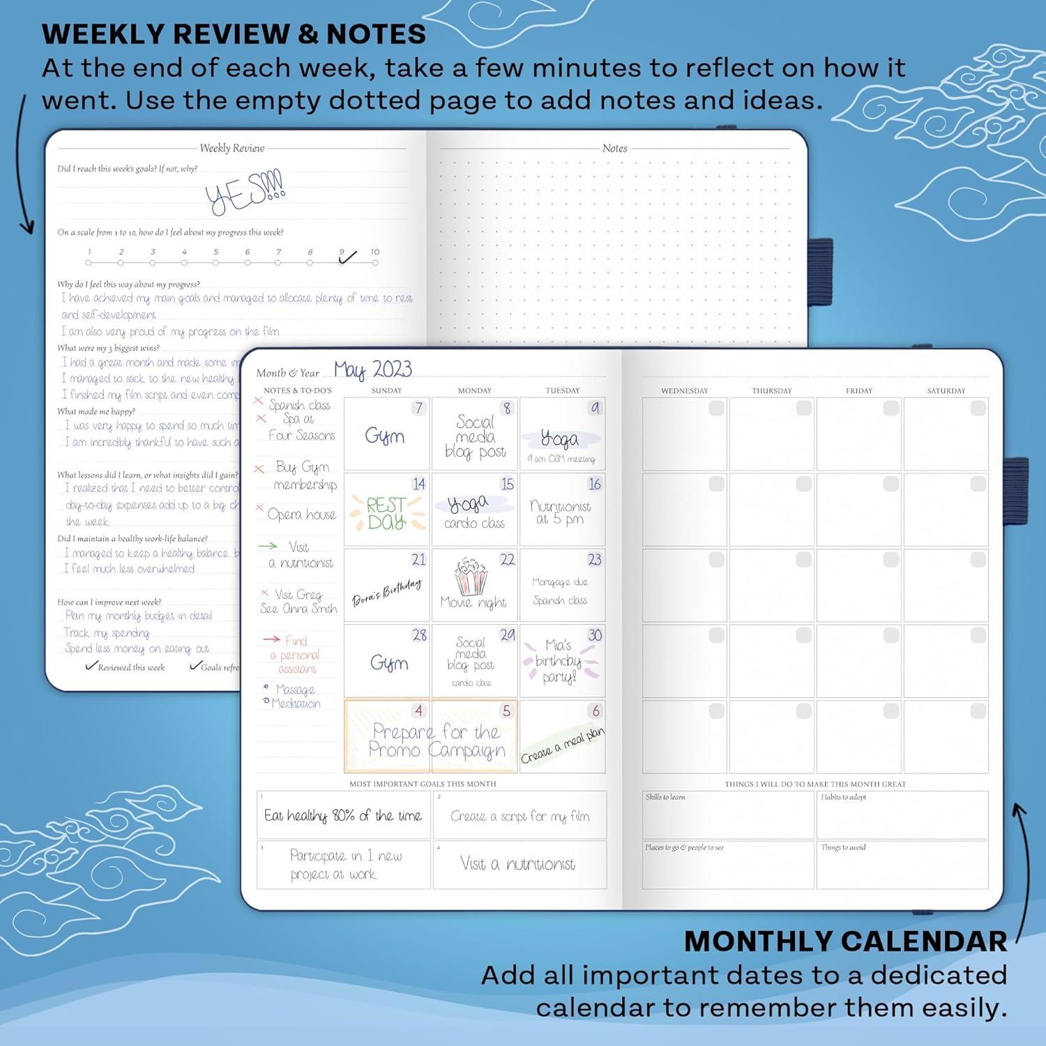 image:imageLegend Planner for Productivity Undated 6Month Daily Planner ToDo List Time Management Tool to Increase Focus amp Achieve Goals Mystic Blue