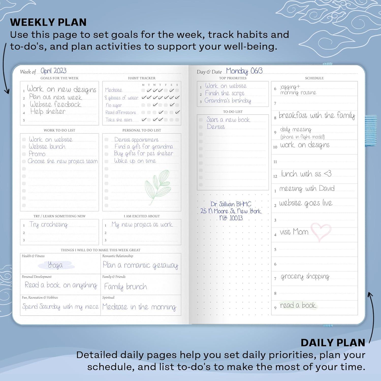 image:imageLegend Planner for Productivity Undated 6Month Daily Planner ToDo List Time Management Tool to Increase Focus amp Achieve Goals Periwinkle