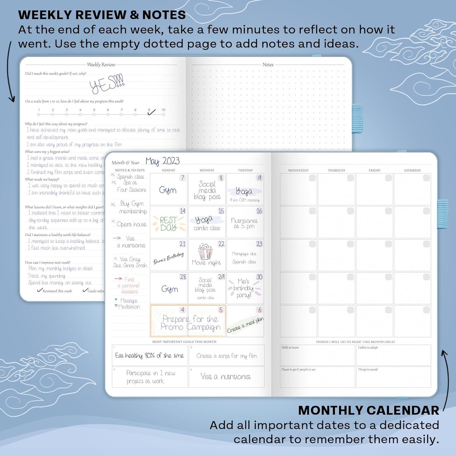 image:imageLegend Planner for Productivity Undated 6Month Daily Planner ToDo List Time Management Tool to Increase Focus amp Achieve Goals Periwinkle