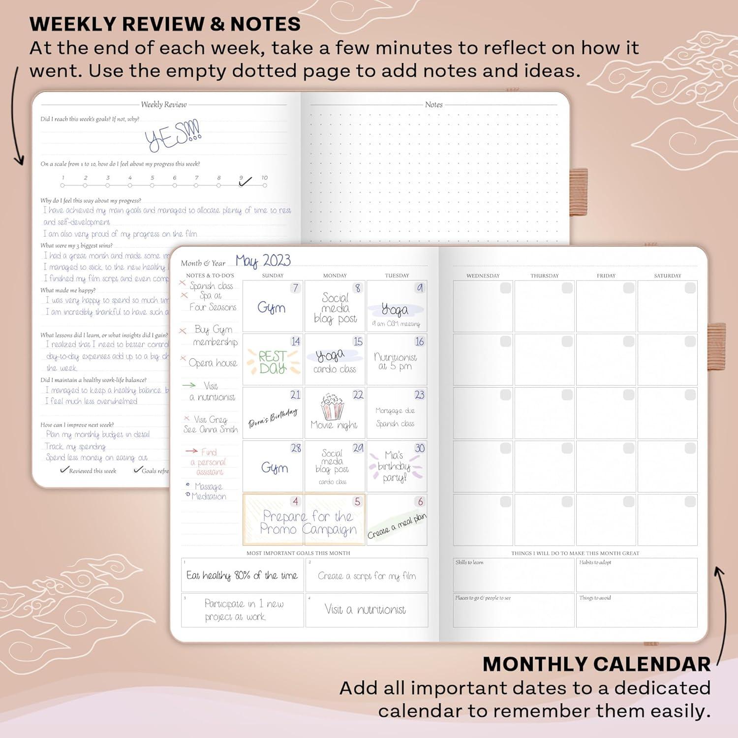 image:imageLegend Planner for Productivity Undated 6Month Daily Planner ToDo List Time Management Tool to Increase Focus amp Achieve Goals Rose Gold