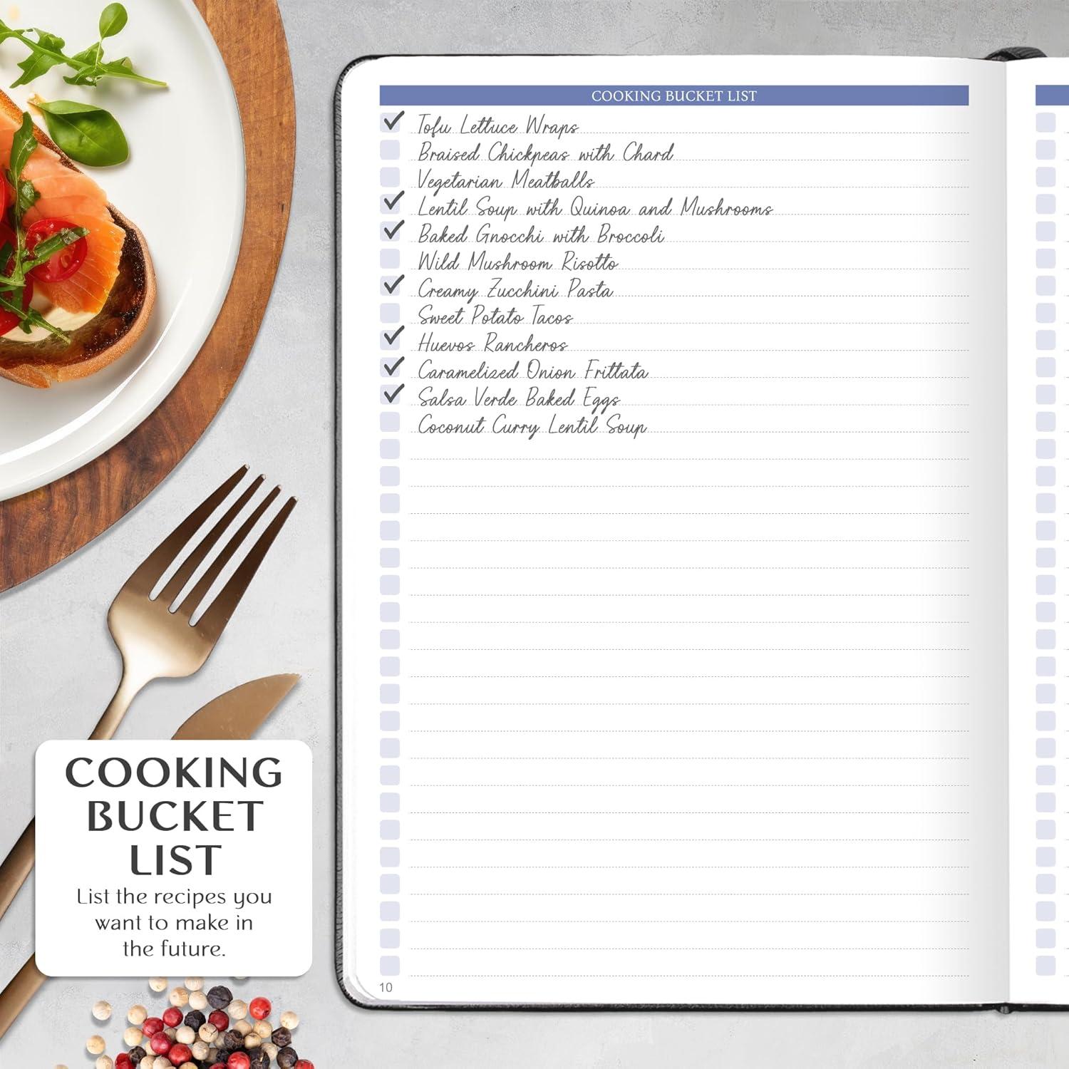 image:imageLegend Recipe Book Blank Family Cookbook to Write In Your Own Recipes Empty Cooking Journal Personalized Cooking Notebook Hardcover A5 58 Recipes In Total Mystic GrayBlack