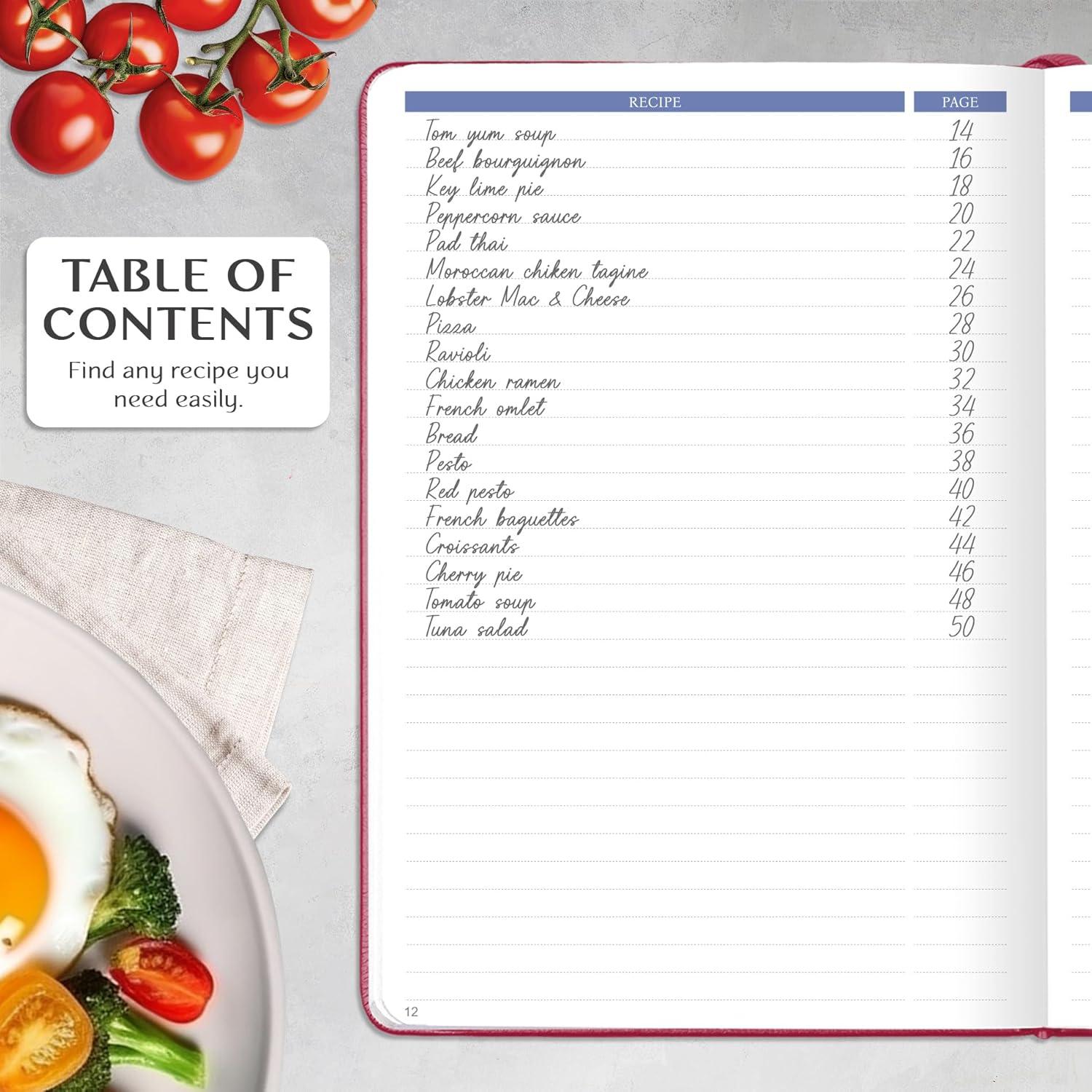 image:imageLegend Recipe Book Blank Family Cookbook to Write In Your Own Recipes Empty Cooking Journal Personalized Cooking Notebook Hardcover A5 58 Recipes In Total Mystic GrayHot Pink