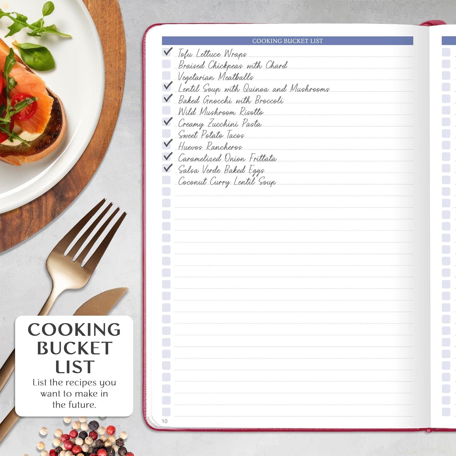 image:imageLegend Recipe Book Blank Family Cookbook to Write In Your Own Recipes Empty Cooking Journal Personalized Cooking Notebook Hardcover A5 58 Recipes In Total Mystic GrayHot Pink