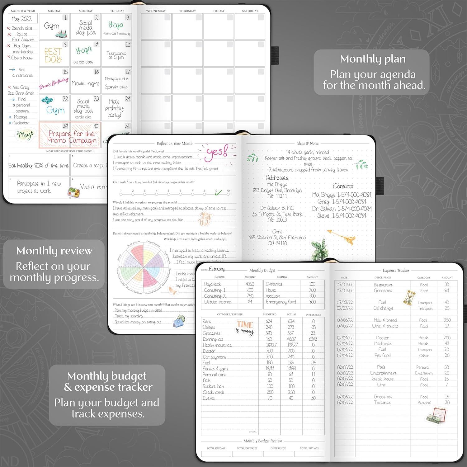 image:imageLegend Weekly Planner Premium Undated Weekly Monthly amp Budget Planner Life Organizer for Time Management amp Productivity A5 BlackBlack Debossed