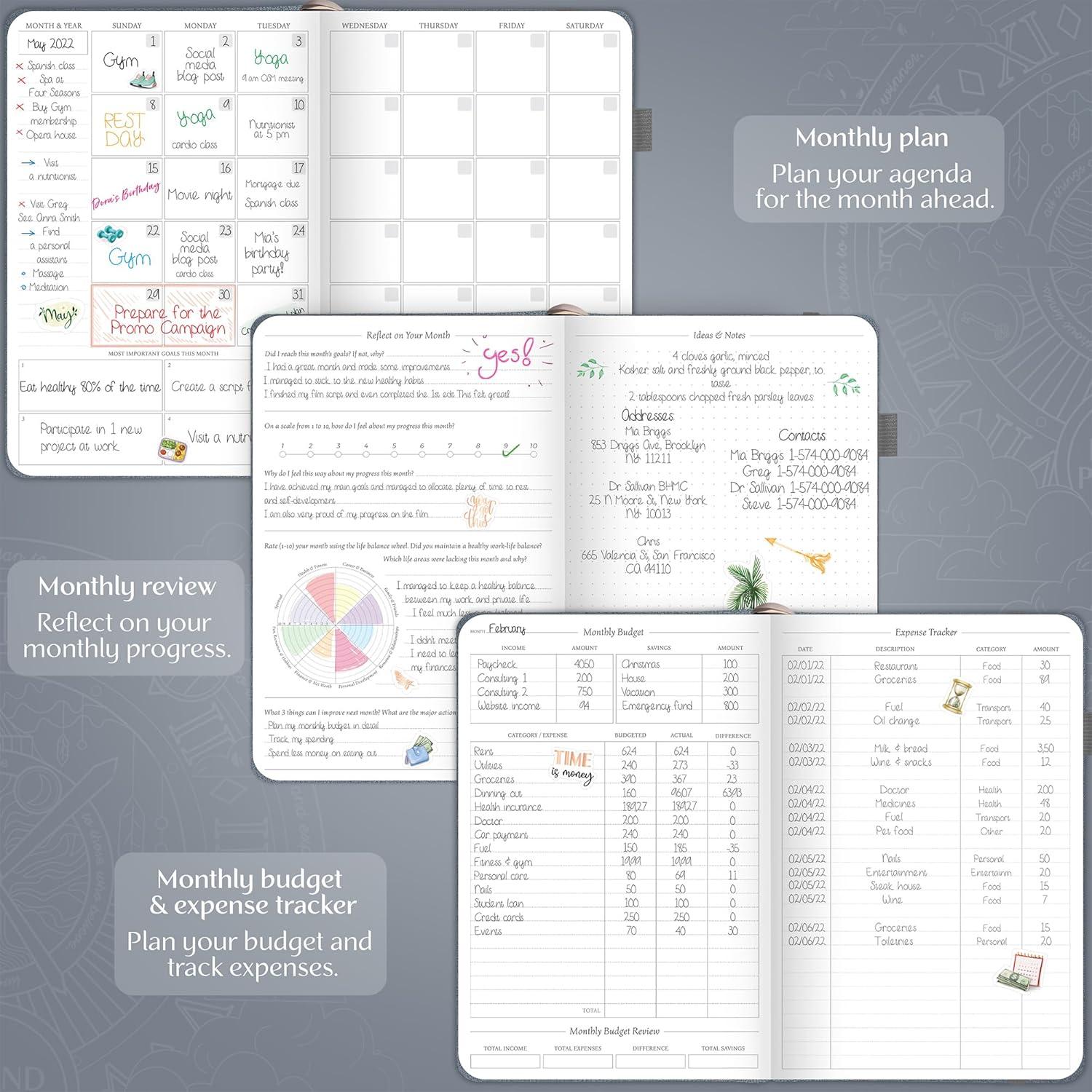 image:imageLegend Weekly Planner Premium Undated Weekly Monthly amp Budget Planner Life Organizer for Time Management amp Productivity A5 BlackMystic Gray Gold Foil