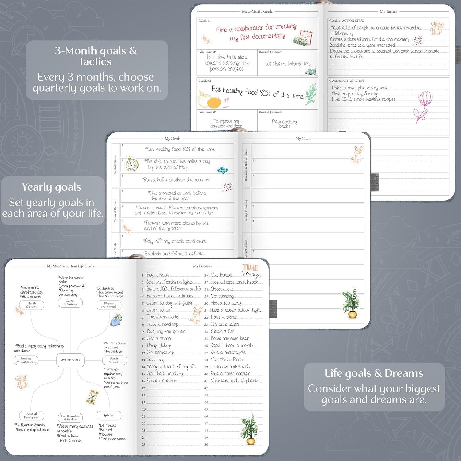 image:imageLegend Weekly Planner Premium Undated Weekly Monthly amp Budget Planner Life Organizer for Time Management amp Productivity A5 BlackMystic Gray Gold Foil