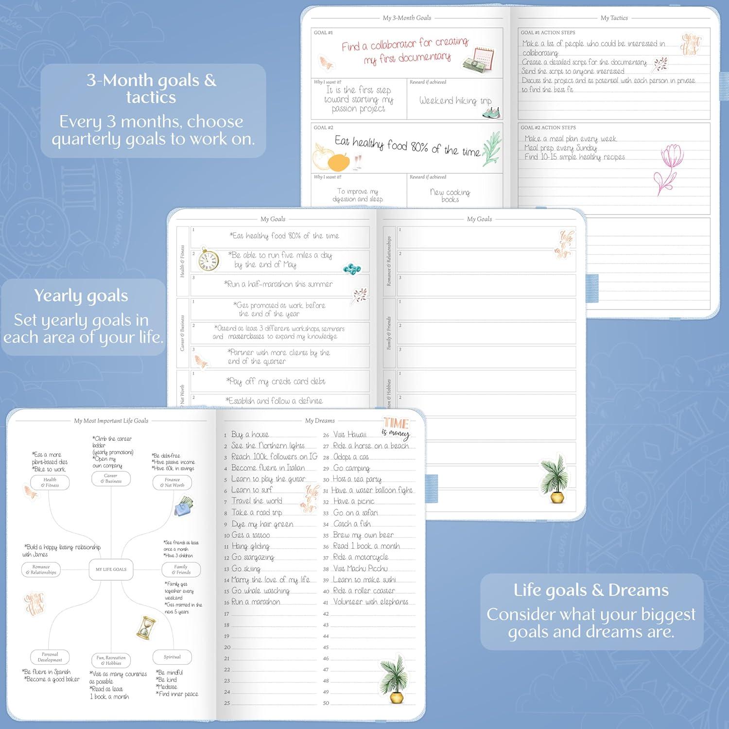 image:imageLegend Weekly Planner Premium Undated Weekly Monthly amp Budget Planner Life Organizer for Time Management amp Productivity A5 BlackPeriwinkle Gold Foil
