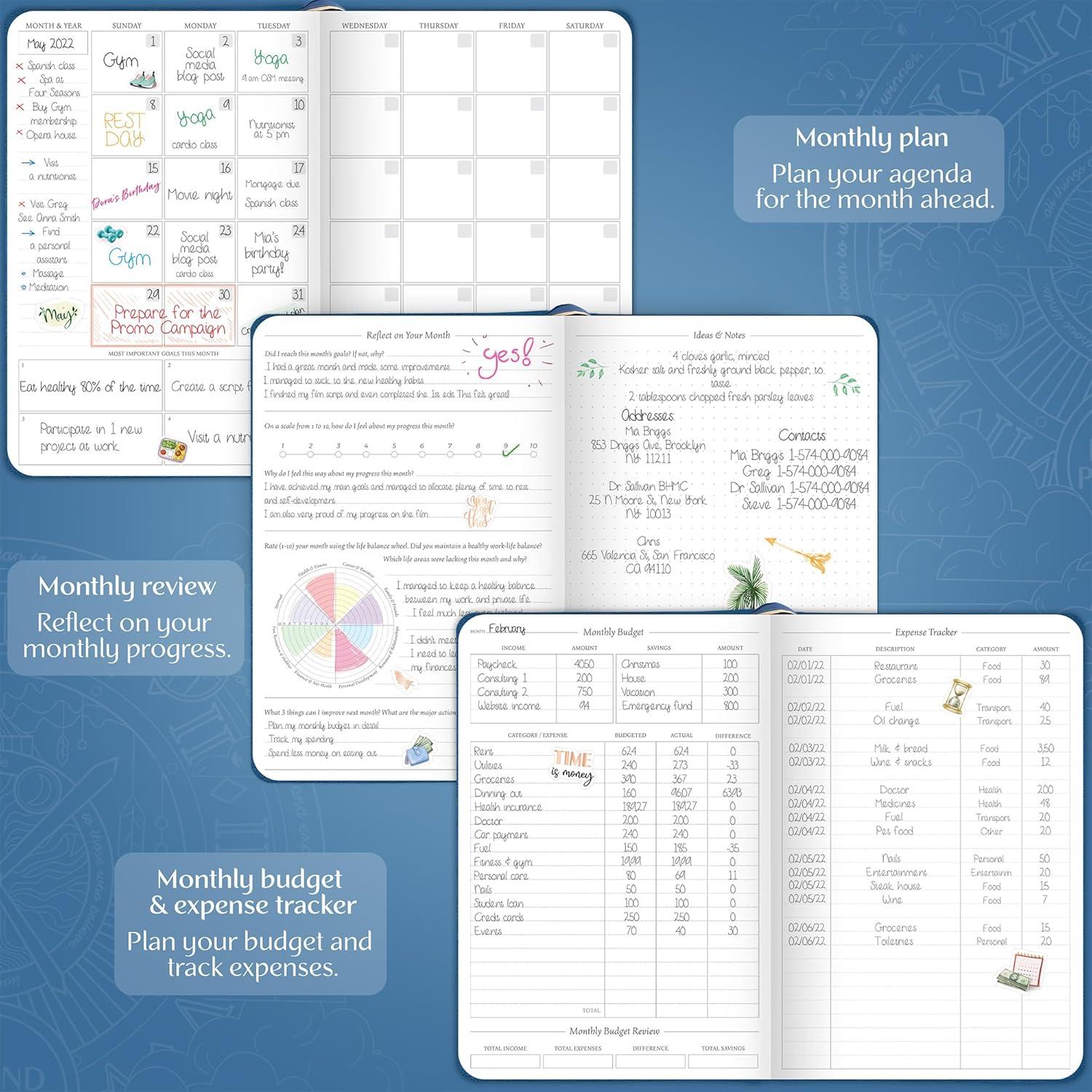 image:imageLegend Weekly Planner Premium Undated Weekly Monthly amp Budget Planner Life Organizer for Time Management amp Productivity A5 Dark TealMystic Blue Debossed