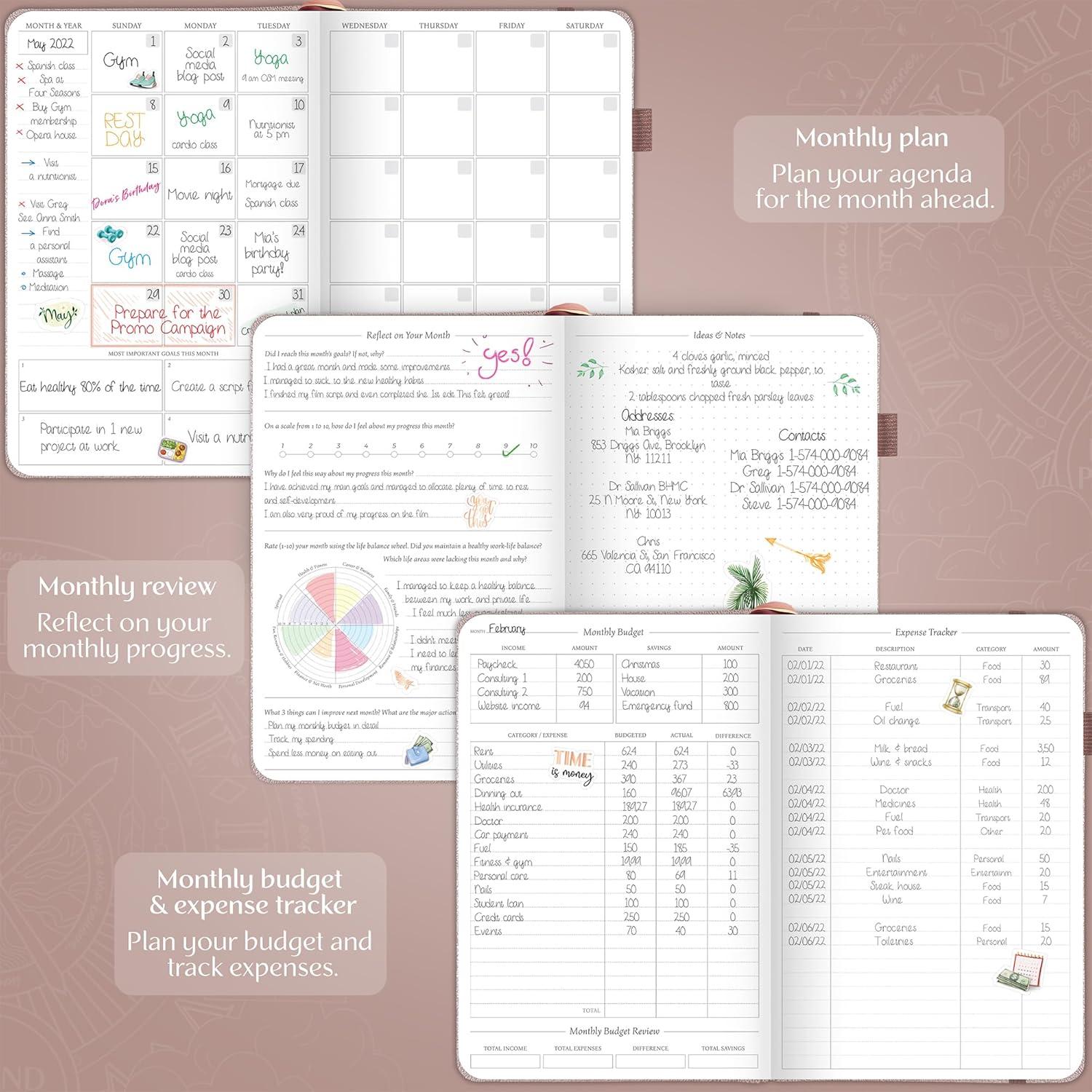 image:imageLegend Weekly Planner Premium Undated Weekly Monthly amp Budget Planner Life Organizer for Time Management amp Productivity A5 Dark TealRose Gold Debossed