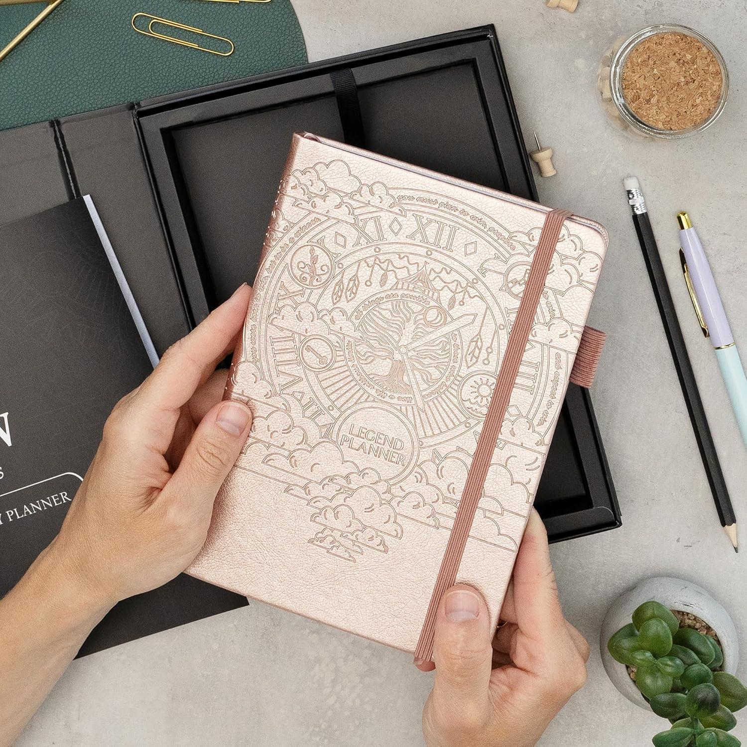 image:imageLegend Weekly Planner Premium Undated Weekly Monthly amp Budget Planner Life Organizer for Time Management amp Productivity A5 Dark TealRose Gold Debossed