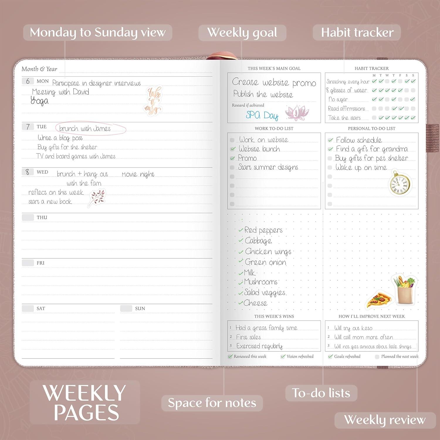 image:imageLegend Weekly Planner Premium Undated Weekly Monthly amp Budget Planner Life Organizer for Time Management amp Productivity A5 Dark TealRose Gold Debossed