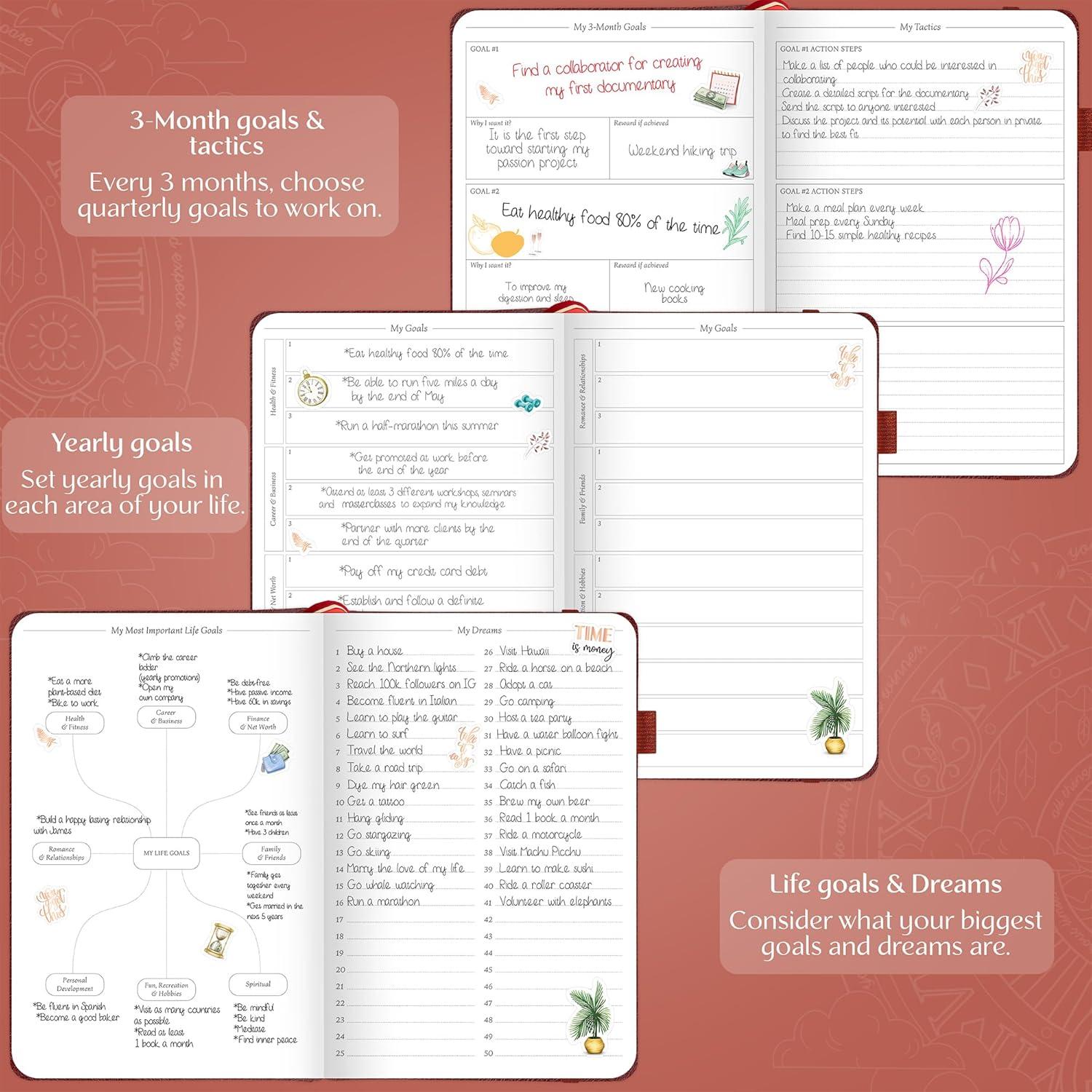 image:imageLegend Weekly Planner Premium Undated Weekly Monthly amp Budget Planner Life Organizer for Time Management amp Productivity A5 Dark TealWine Red Gold