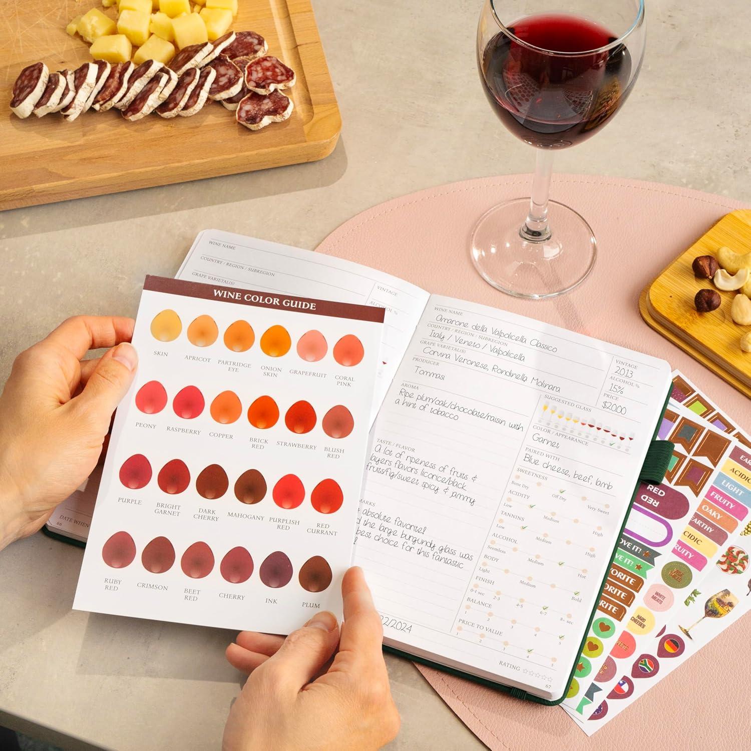 image:imageLegend Wine Tasting Journal Wine Guide amp Diary Unique Accessories amp Gifts for Wine Lovers Women amp Men Eco Leather Notebook PurpleForest Green
