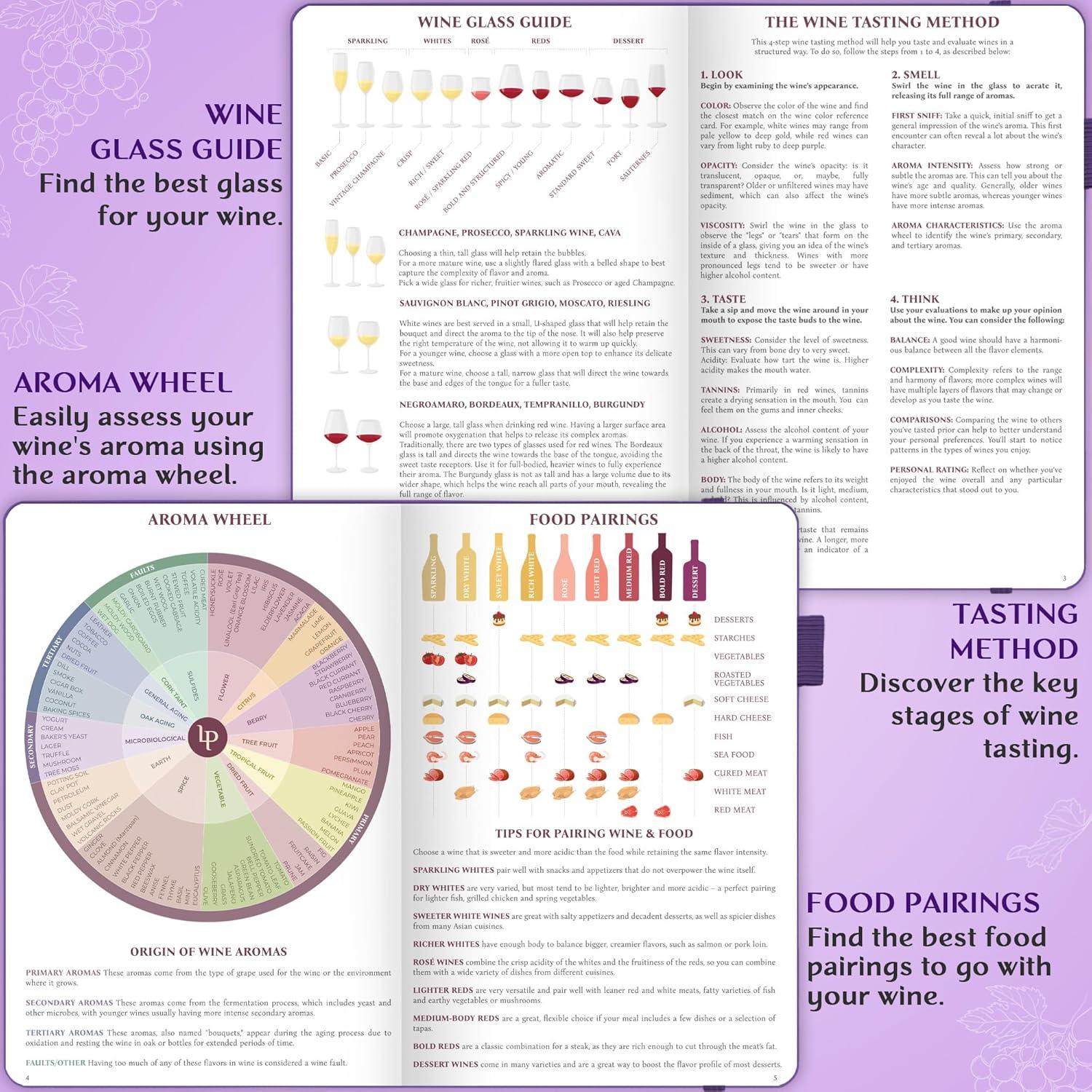 image:imageLegend Wine Tasting Journal Wine Guide amp Diary Unique Accessories amp Gifts for Wine Lovers Women amp Men Eco Leather Notebook PurplePurple