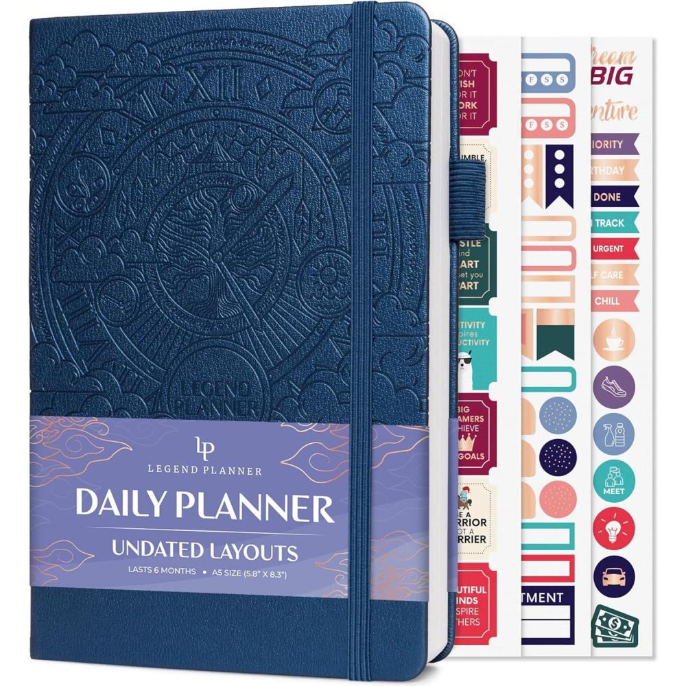 image:imageLegend Planner for Productivity Undated 6Month Daily Planner ToDo List Time Management Tool to Increase Focus amp Achieve Goals Mystic Blue