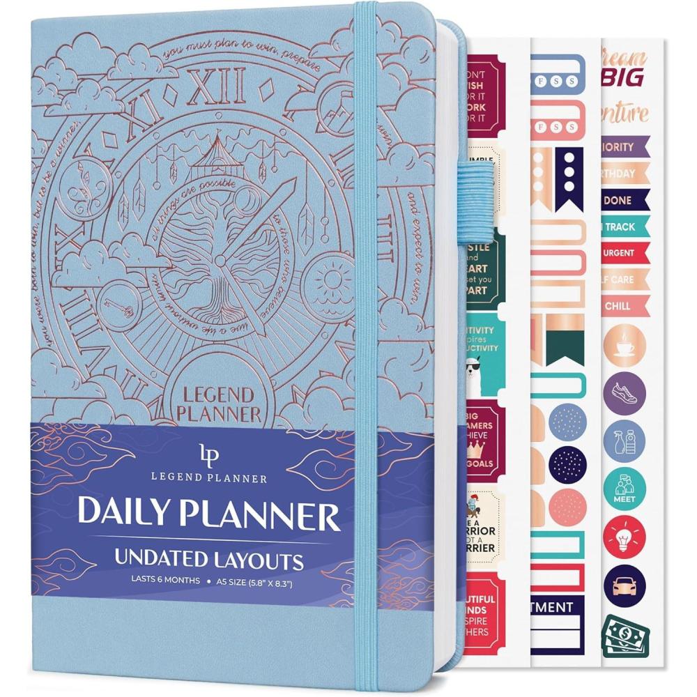 image:imageLegend Planner for Productivity Undated 6Month Daily Planner ToDo List Time Management Tool to Increase Focus amp Achieve Goals Periwinkle