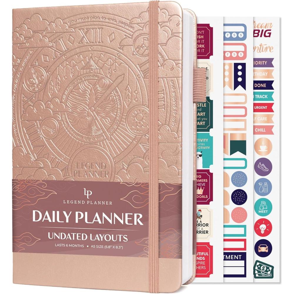 image:imageLegend Planner for Productivity Undated 6Month Daily Planner ToDo List Time Management Tool to Increase Focus amp Achieve Goals Rose Gold