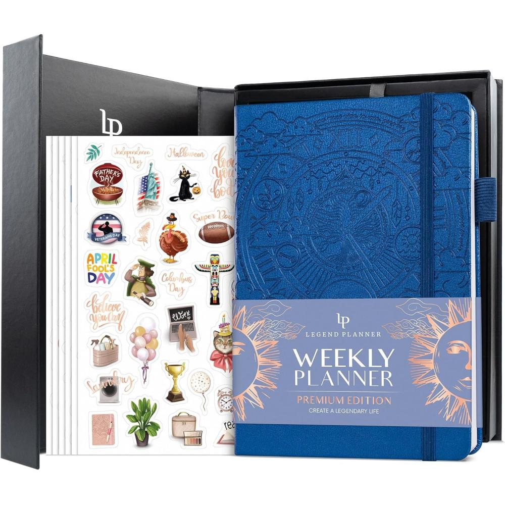 image:imageLegend Weekly Planner Premium Undated Weekly Monthly amp Budget Planner Life Organizer for Time Management amp Productivity A5 Dark TealMystic Blue Debossed