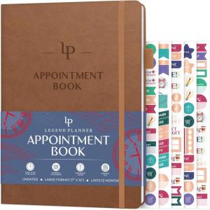 image:imageLegend Appointment Book  Undated Weekly Planner with 6AM9PM Time Boxes  Hourly Schedule Planner to Plan Daily Work amp ToDos  Monthly amp Weekly Planner with Time Slots  7x10 Brown
