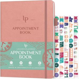 image:imageLegend Appointment Book  Undated Weekly Planner with 6AM9PM Time Boxes  Hourly Schedule Planner to Plan Daily Work amp ToDos  Monthly amp Weekly Planner with Time Slots  7x10 Powder Rose