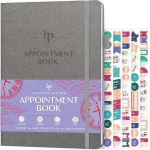 image:imageLegend Appointment Book  Undated Weekly Planner with 6AM9PM Time Boxes  Hourly Schedule Planner to Plan Daily Work amp ToDos  Monthly amp Weekly Planner with Time Slots  7x10 Gray