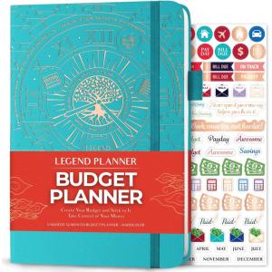 image:imageLegend Budget Planner Deluxe Financial Planner Organizer amp Budget Book Money Planner Account Book amp Expense Tracker Notebook Journal for Household Monthly Budgeting amp Personal FinanceRose Gold FoilTurquoise  Gold foil
