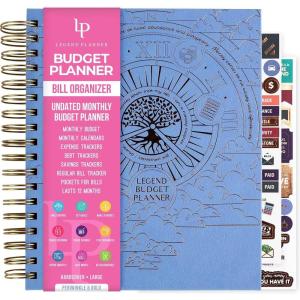 image:imageLegend Budget Planner amp Monthly Bill Organizer with Pockets  Home Finance amp Expense Tracker  Notebook for Household Budgeting Mystic BluePeriwinkle Gold Foil