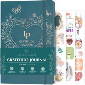image:imageLegend Gratitude Journal  Daily Journal for Positivity amp Happiness  Grateful Notebook to Write In  Thankful Affirmation Journal Amber YellowDark Teal gold foil