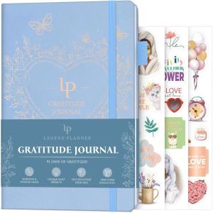 image:imageLegend Gratitude Journal  Daily Journal for Positivity amp Happiness  Grateful Notebook to Write In  Thankful Affirmation Journal Amber YellowPeriwinkle gold foil